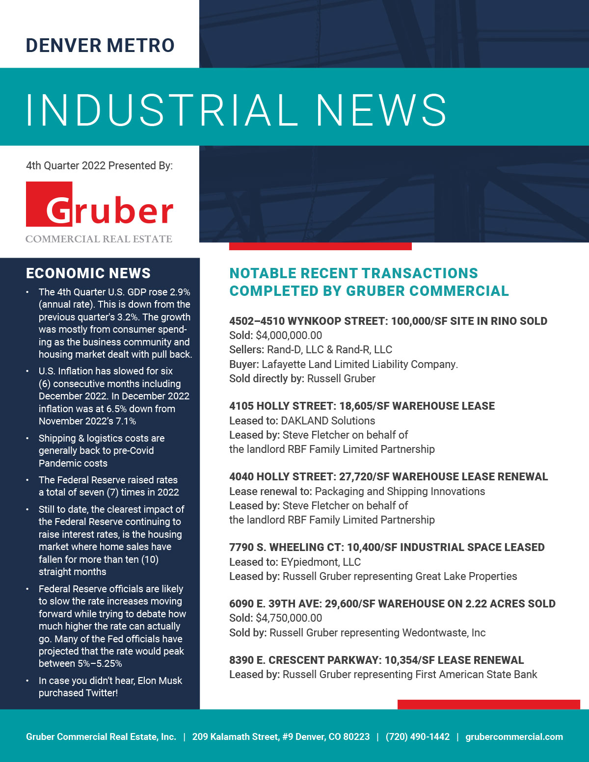 Gruber Newsletter: 4th Quarter 2022